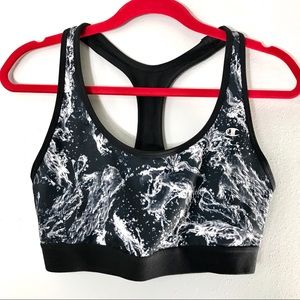 Champion Sports Bra size XL black white NWOT